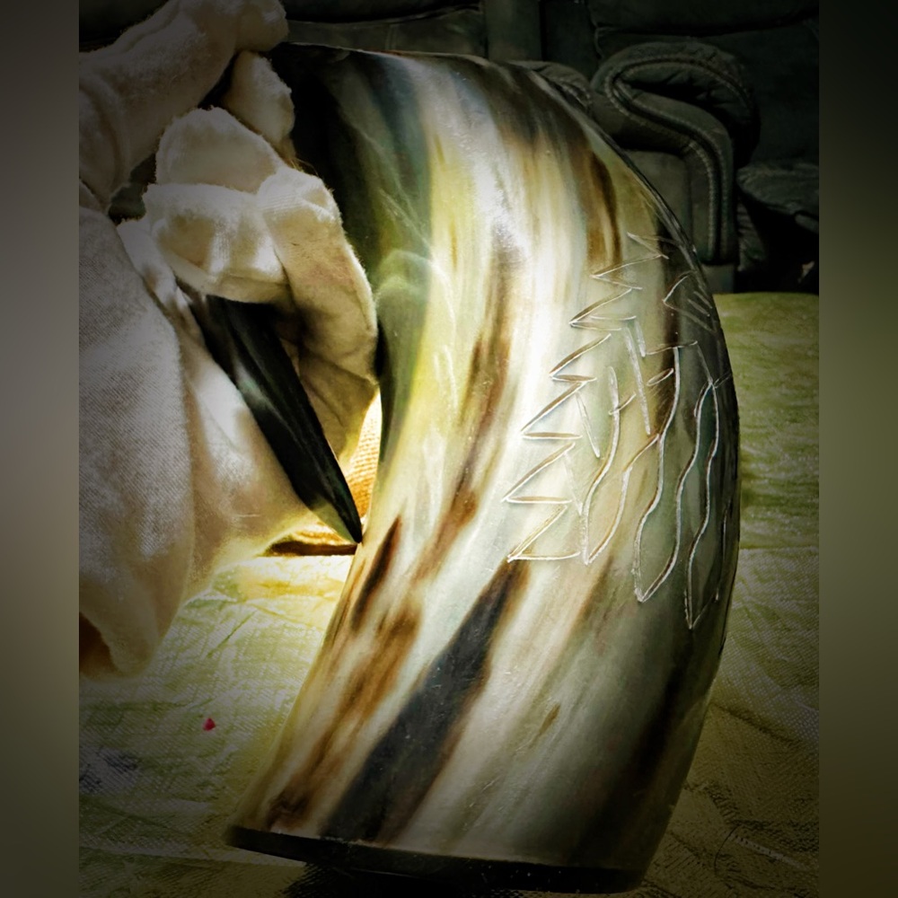 Viking Drinking Horn Mug with engraving - Picture 9 of 15